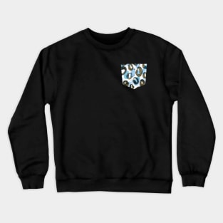 Pocket - Leopard Watercolor Circles Soft blue Crewneck Sweatshirt